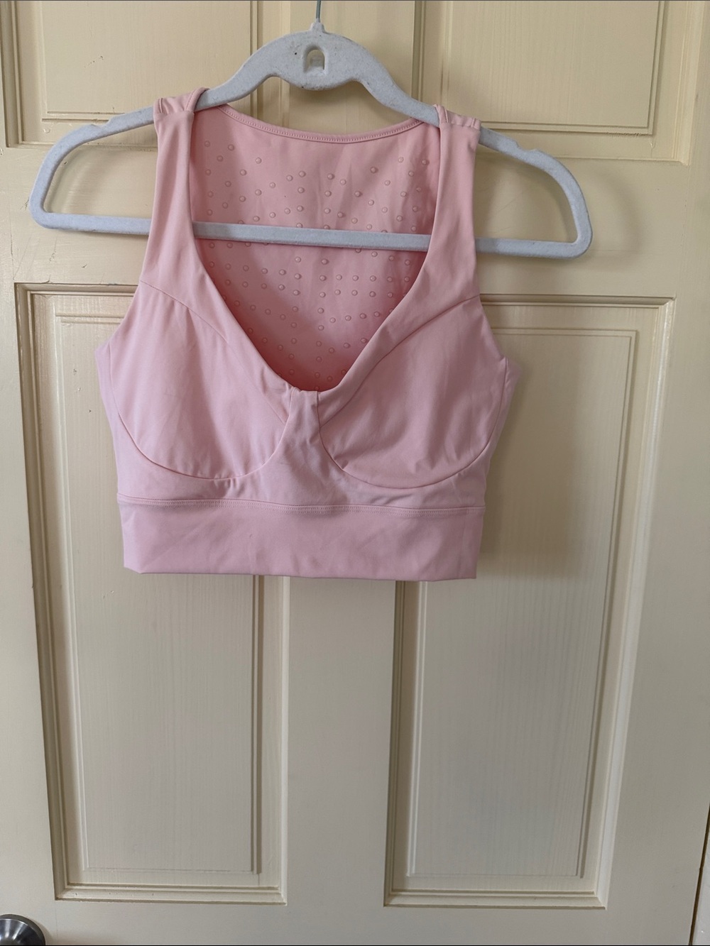 Elastique Athletics Le Divine Lymphatic Bra in Blush. The little balls are Micro